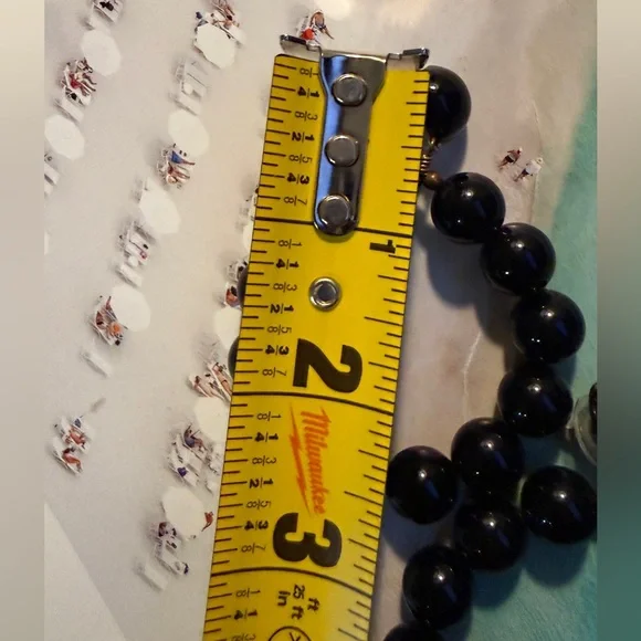 Kenneth Jay Lane Jewelry 12 mm Black Ball Hoop Earrings Retail $50 - Picture 6 of 8